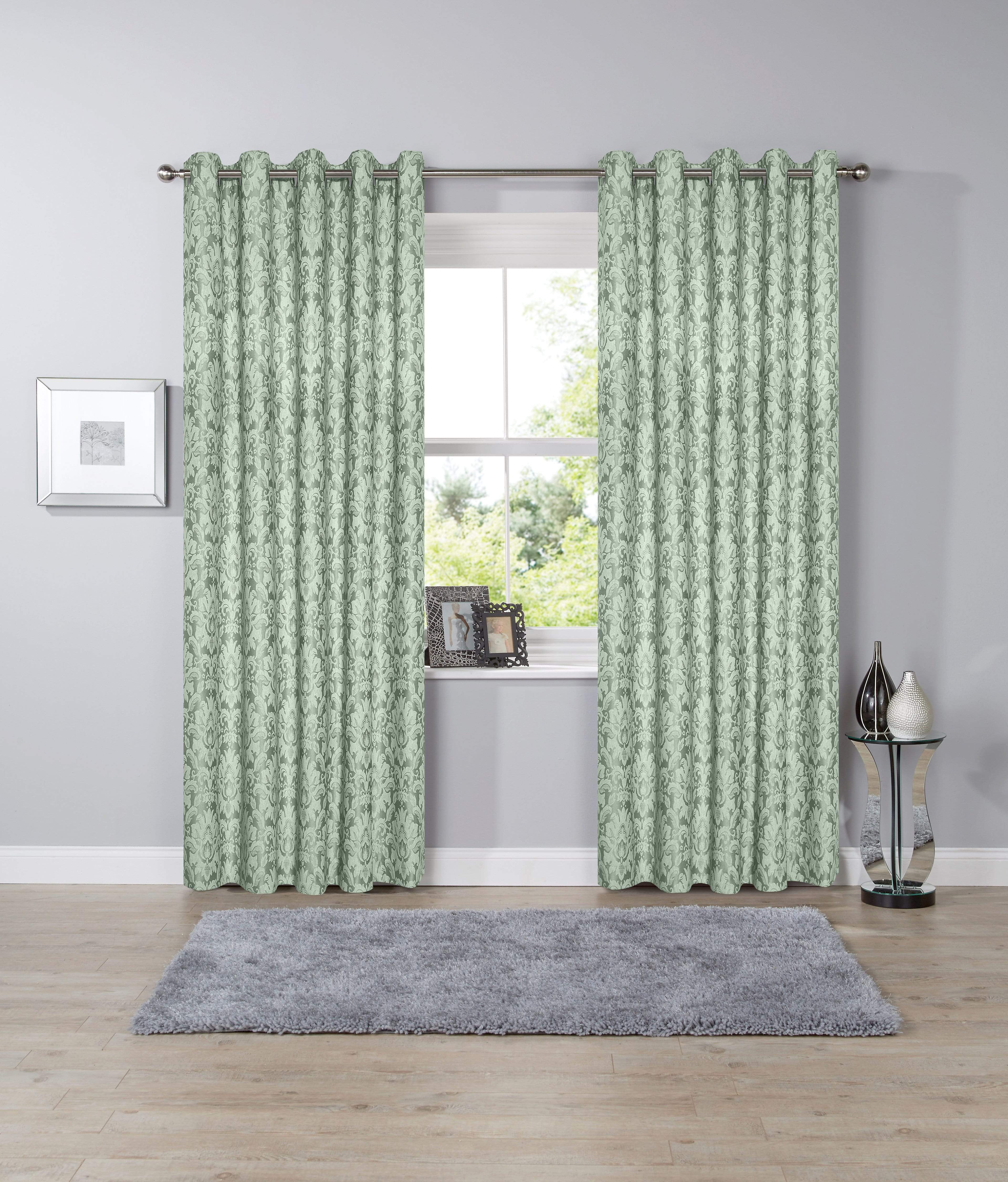 Savoy Hand Woven Jacquard Curtains Luxurious Cotton Blend Eyelet Ring Top OEKO-TEX Certified Bedroom Living Room Panels Multiple Colours by OLIVIA ROCCO