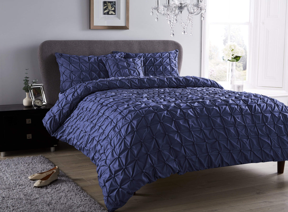 Seville Luxury Cotton-Rich Duvet Set with Handmade Pintuck Detailing Super Soft Bedding for All Sizes by OLIVIA ROCCO