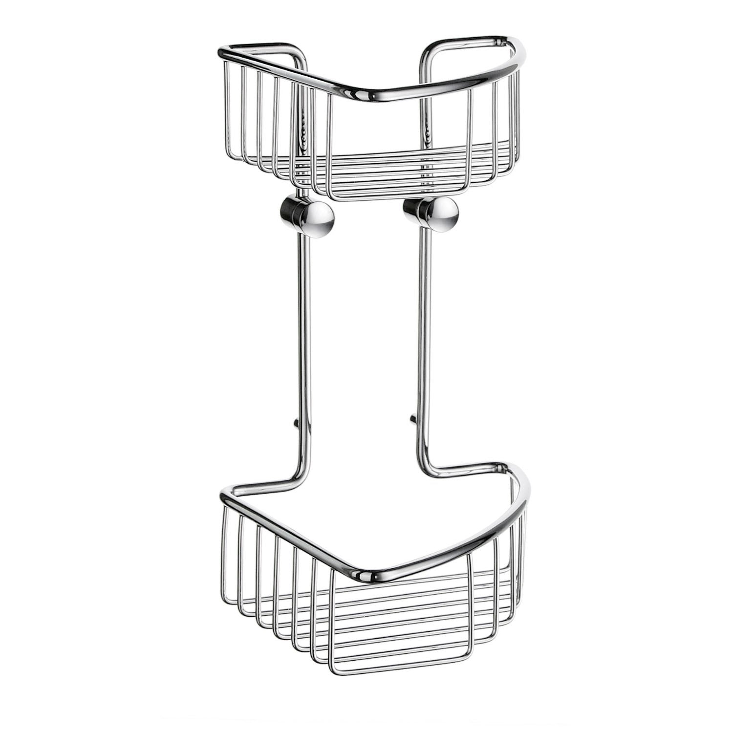 Smedbo Sideline Double Corner Shower Basket Two-Tier Polished Chrome