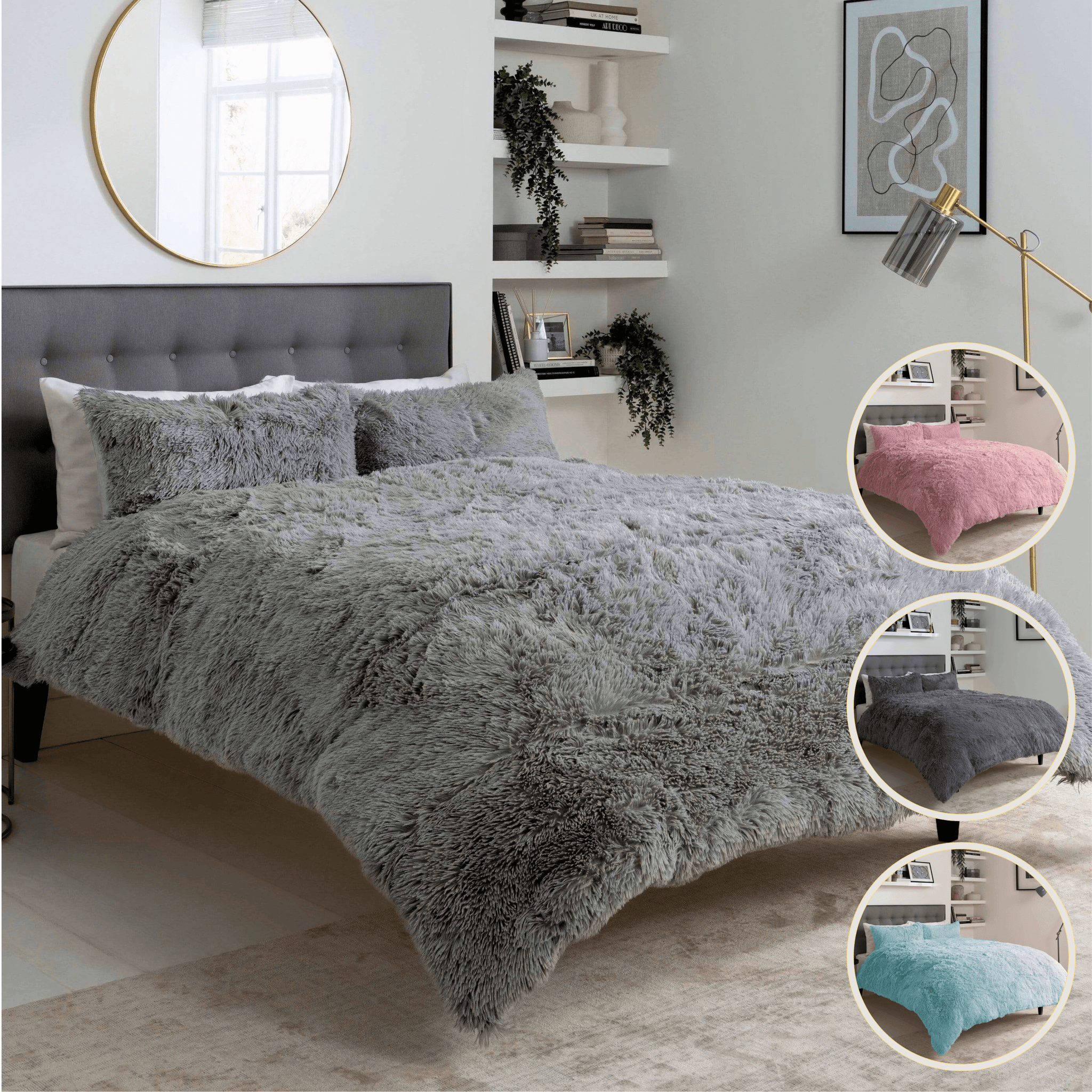 Snuggle & Cuddle Faux Fur Duvet Set for Winter Comfort Extra Soft Long Pile Bedding Available in Multiple Sizes and Elegant Colours by OLIVIA ROCCO