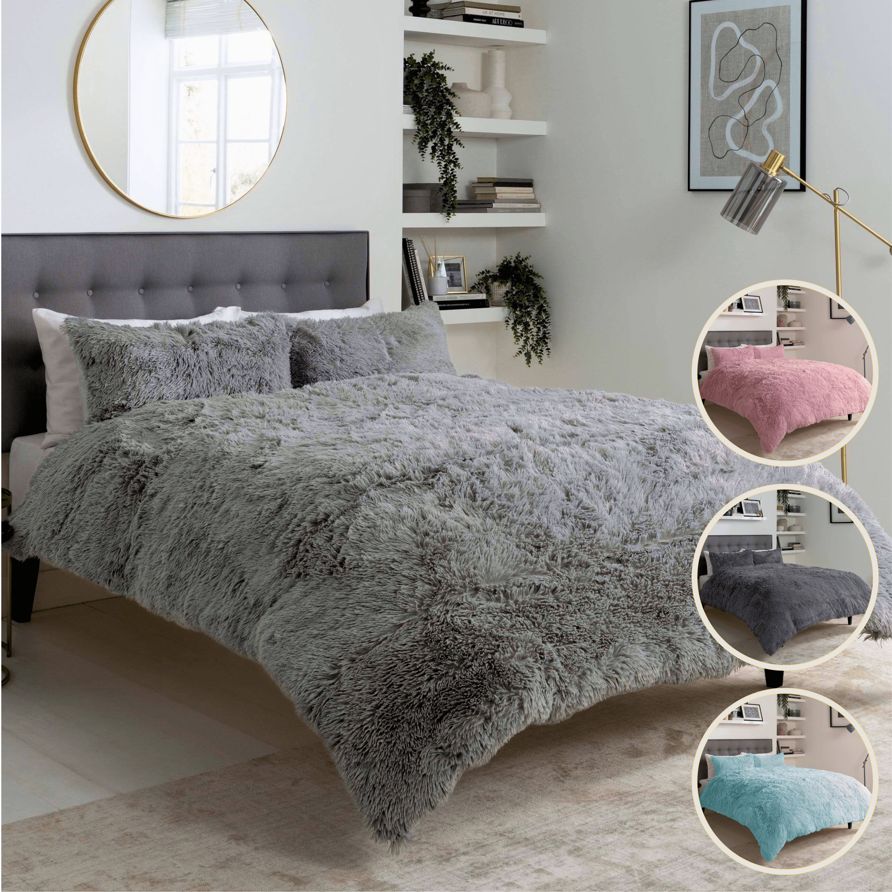 Snuggle & Cuddle Faux Fur Duvet Set for Winter Comfort Extra Soft Long Pile Bedding Available in Multiple Sizes and Elegant Colours by OLIVIA ROCCO