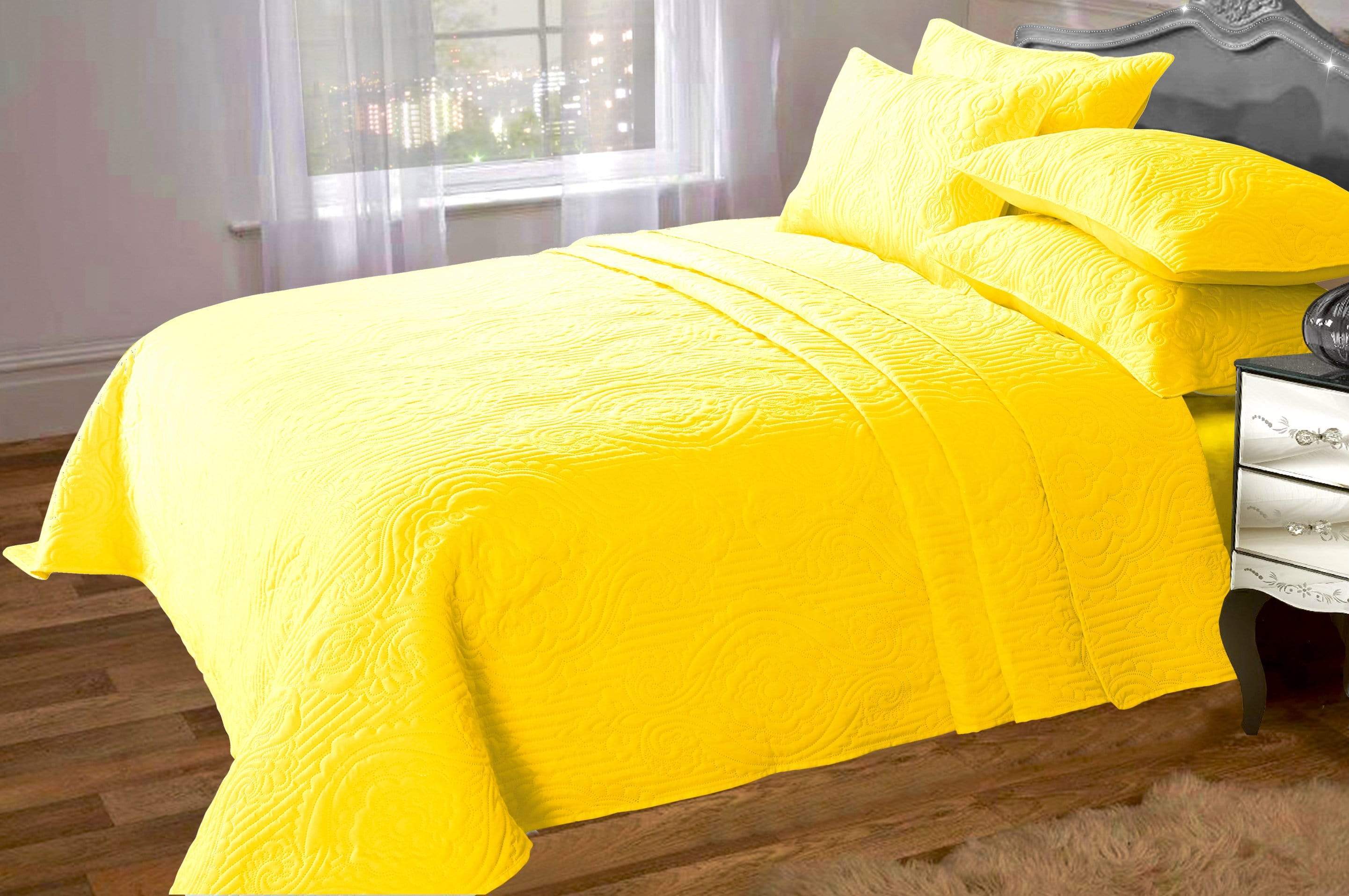 Sorrento Luxurious Embossed Quilted Bedspread Set with Versatile Comfort Ideal for Sofa or Bedding Available in Multiple Colours and Sizes by OLIVIA ROCCO