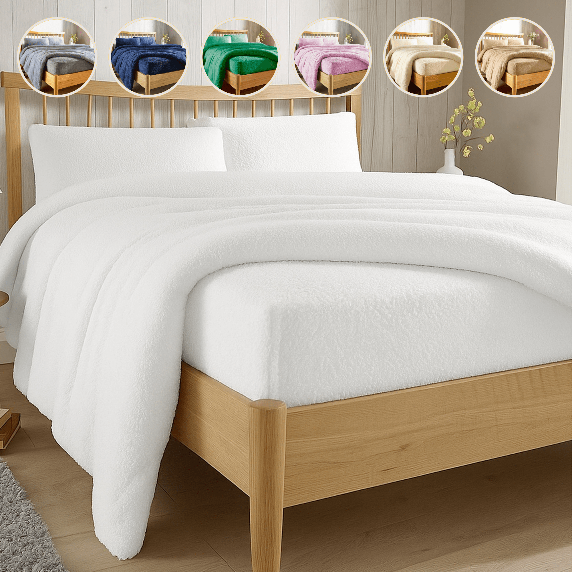 Teddy Fleece Extra Deep Fitted Sheet Plush Super Soft Warm Bedding for Winter Snug Fit Elastic Edges Multiple Sizes Stylish Colours Fluffy Bedding by OLIVIA ROCCO