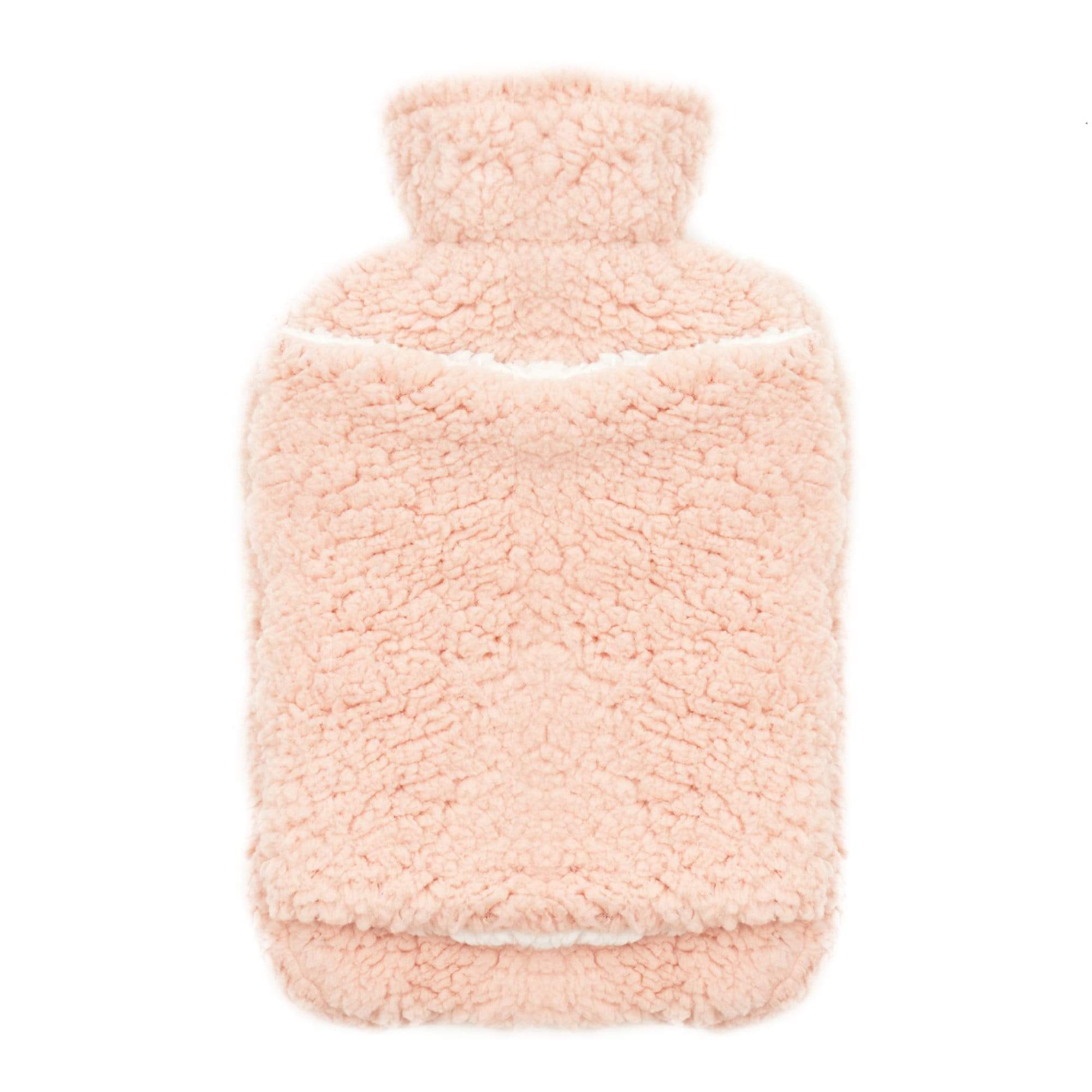 Teddy Fleece Hot Water Bottle with Hand Warmer Pocket Luxurious 2L Natural Rubber for Winter Comfort Natural Rubber UK Safe Tested Ideal Gift for Adults Kids by OLIVIA ROCCO