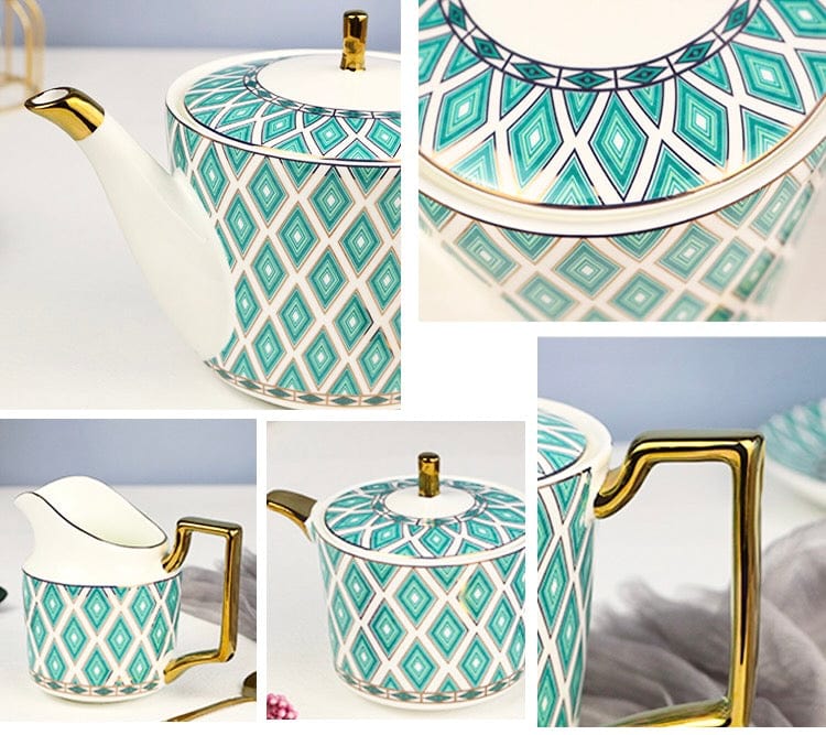 The Edwardian Emerald Bone China Tea Set