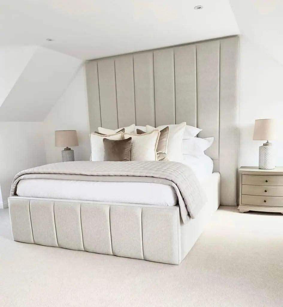 ZOE Line Panelled High Headboard Bed