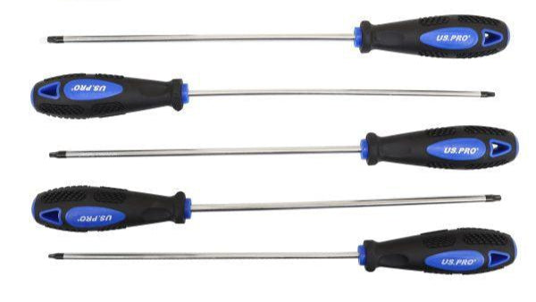 US PRO 6PC Extra Long Star Torx Screwdriver Set 250mm T10 - T30 1591