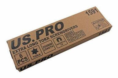 US PRO 6PC Extra Long Star Torx Screwdriver Set 250mm T10 - T30 1591