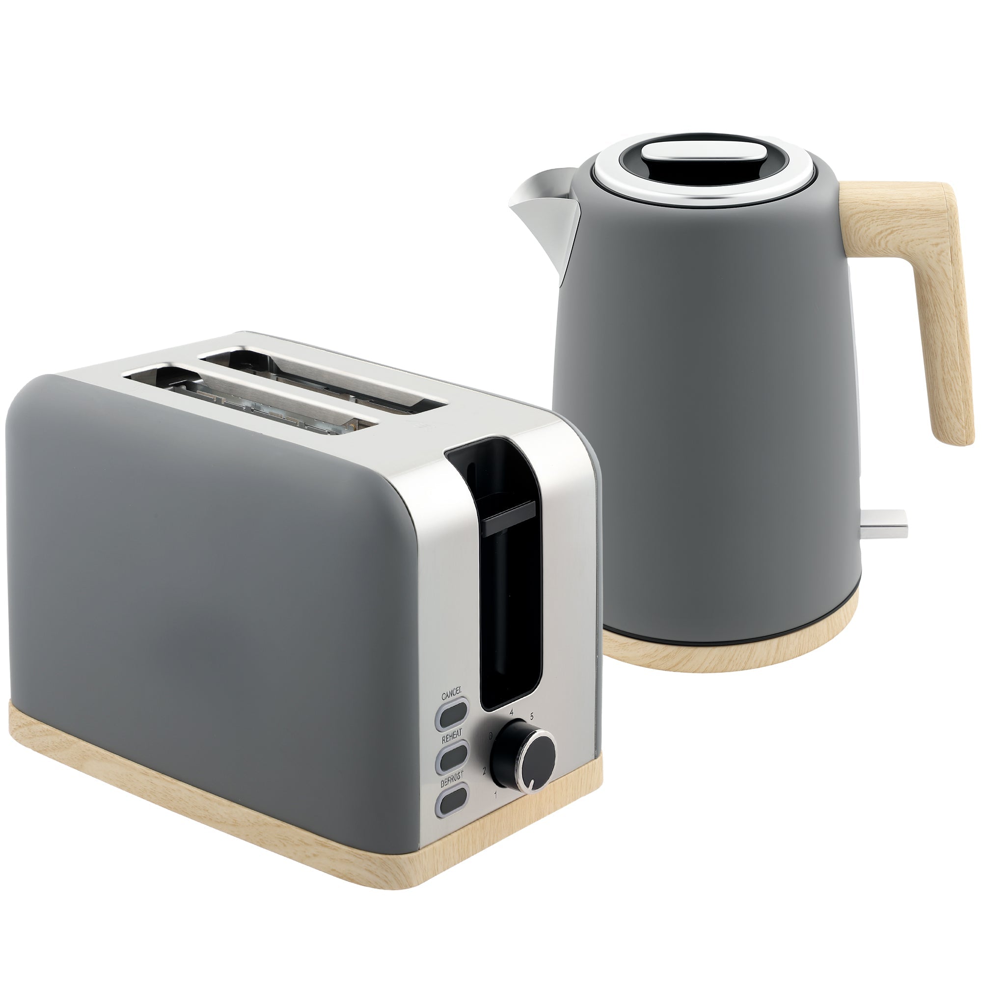 HOMCOM 1.7L Electric Fast Boil Kettle and 2 Slice Toaster Set