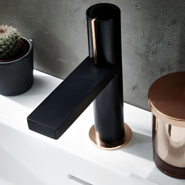 Velar Black Basin Mixer Tap with Click-Clack Waste