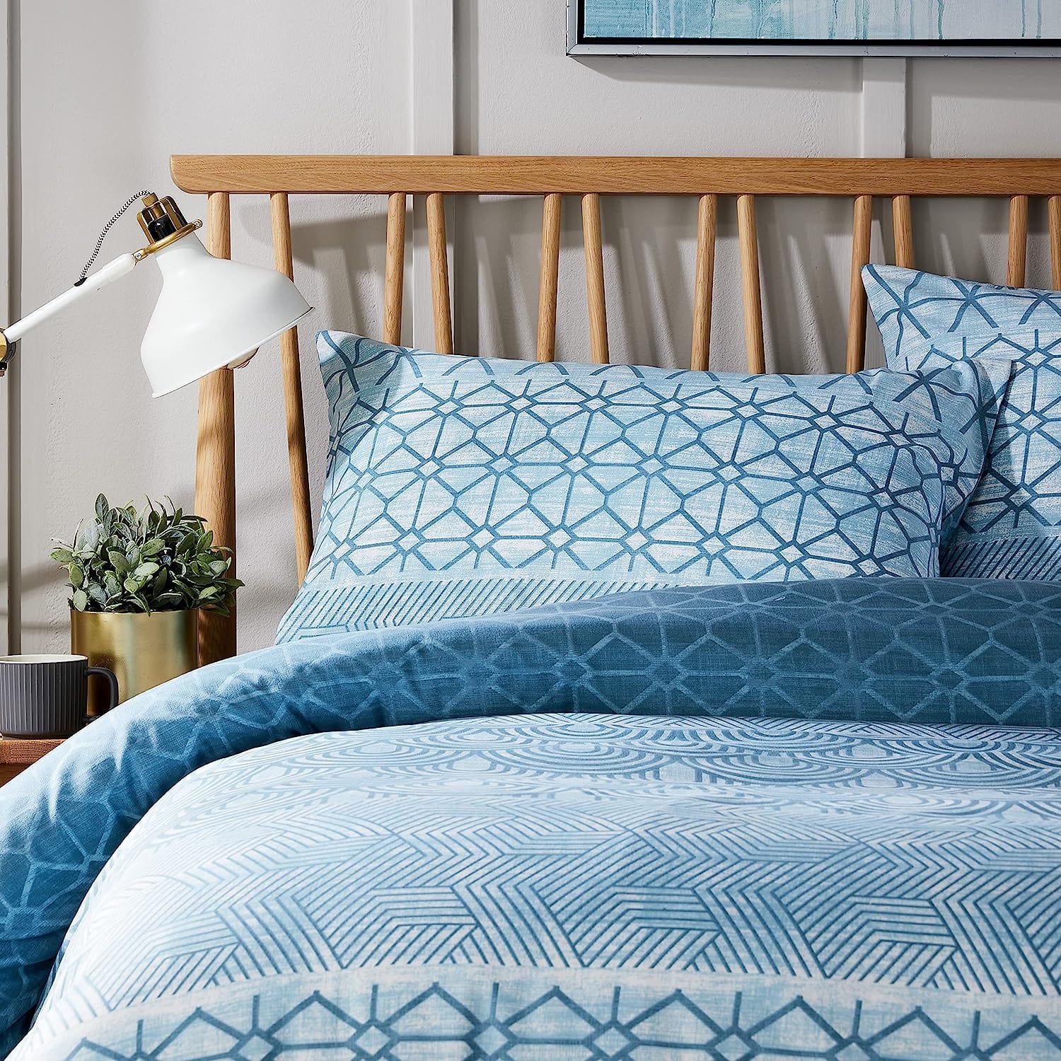 Versailles Teal Elegant Printed Duvet Cover Set Reversible Quilted Bedding with Pillowcases Breathable Polyester Blend for King Double Single Sizes by OLIVIA ROCCO