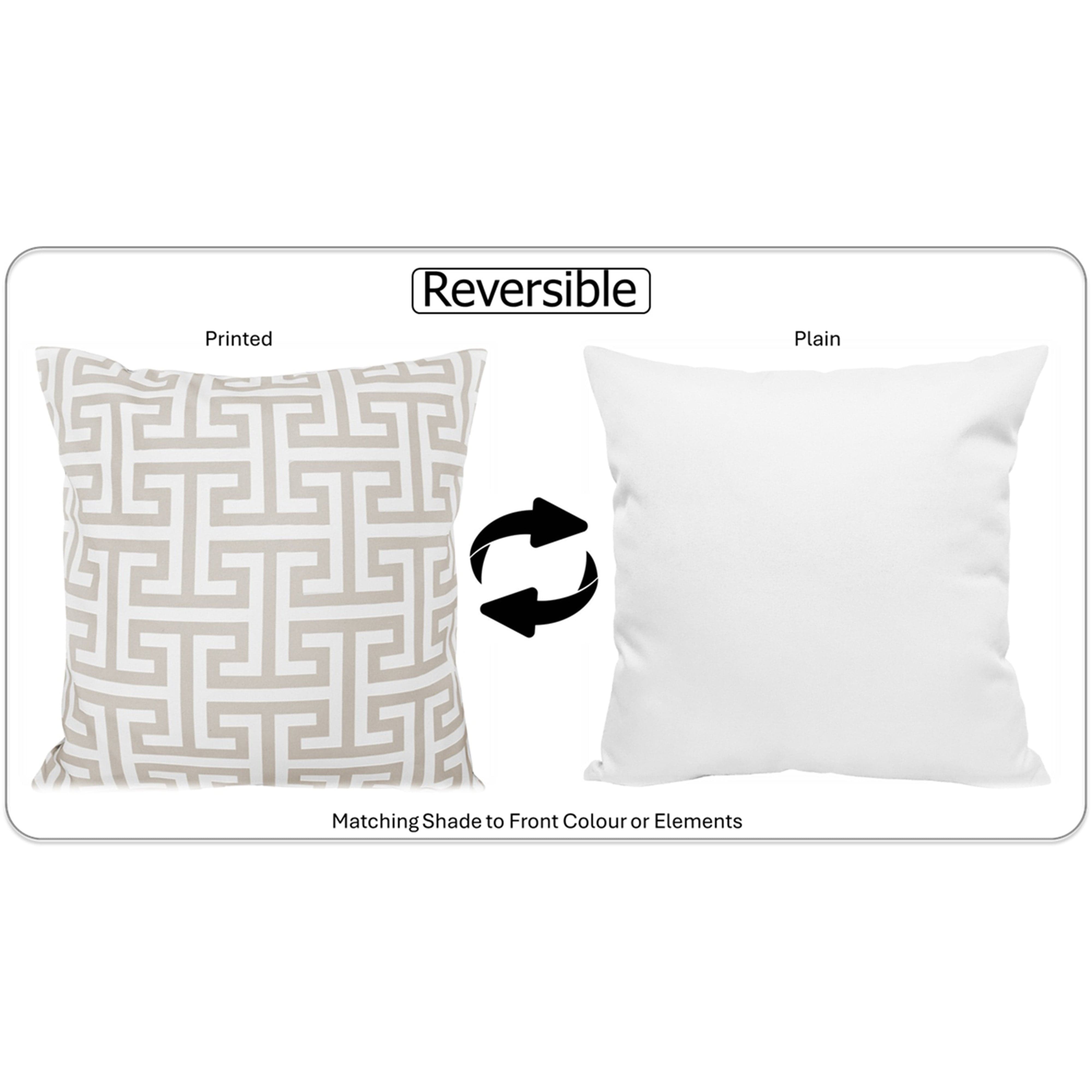 Waterproof Breathable Milano Natural Hollowfibre Filled Cushions 43x43cm for Outdoor Garden Bench Sofa or Indoor Use by OLIVIA ROCCO