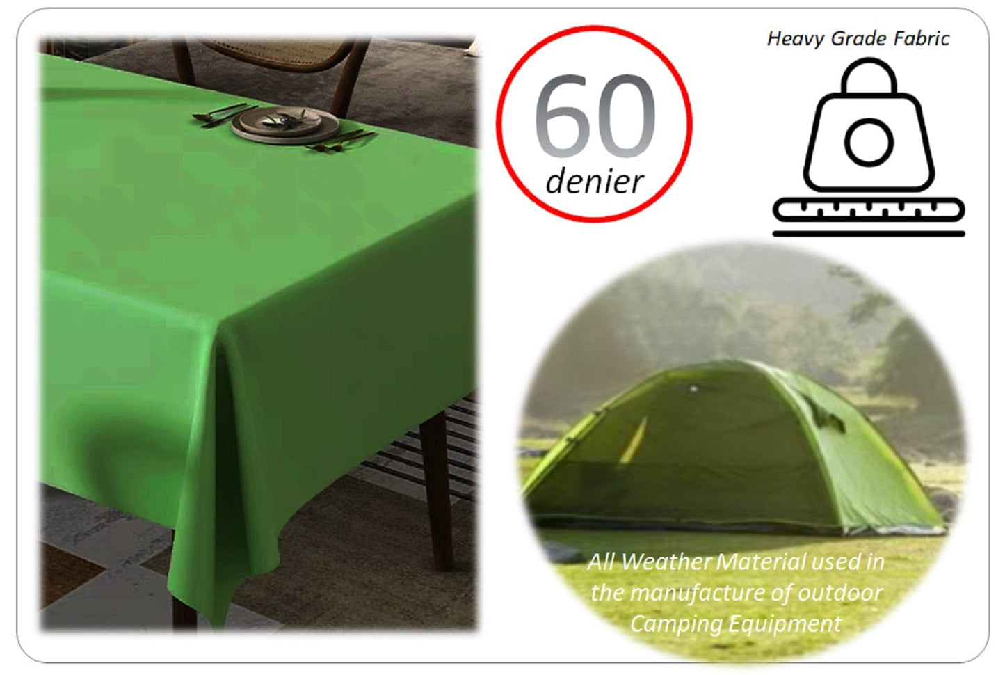 Waterproof Stain Resistant Rectangular Polyester Tablecloth Picnic Mat 145x200cm for Kitchen Dining Indoor Outdoor by OLIVIA ROCCO