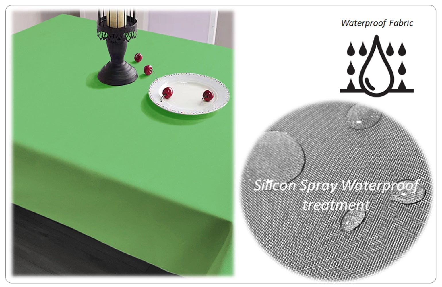 Waterproof Stain Resistant Rectangular Polyester Tablecloth Picnic Mat 145x200cm for Kitchen Dining Indoor Outdoor by OLIVIA ROCCO