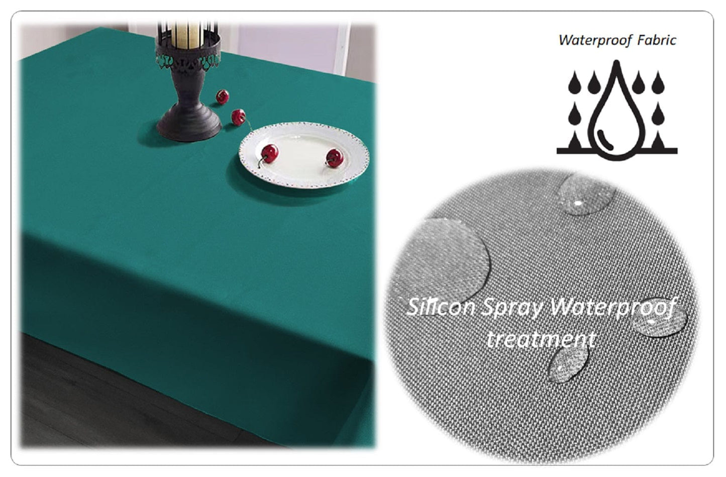 Waterproof Stain Resistant Rectangular Polyester Tablecloth Picnic Mat 145x200cm for Kitchen Dining Indoor Outdoor by OLIVIA ROCCO