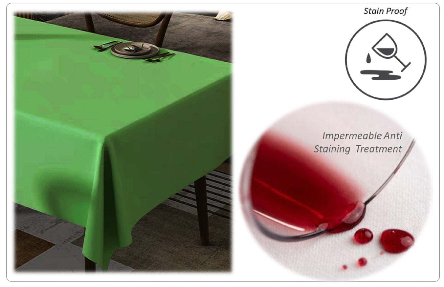 Waterproof Stain Resistant Rectangular Polyester Tablecloth Picnic Mat 145x200cm for Kitchen Dining Indoor Outdoor by OLIVIA ROCCO