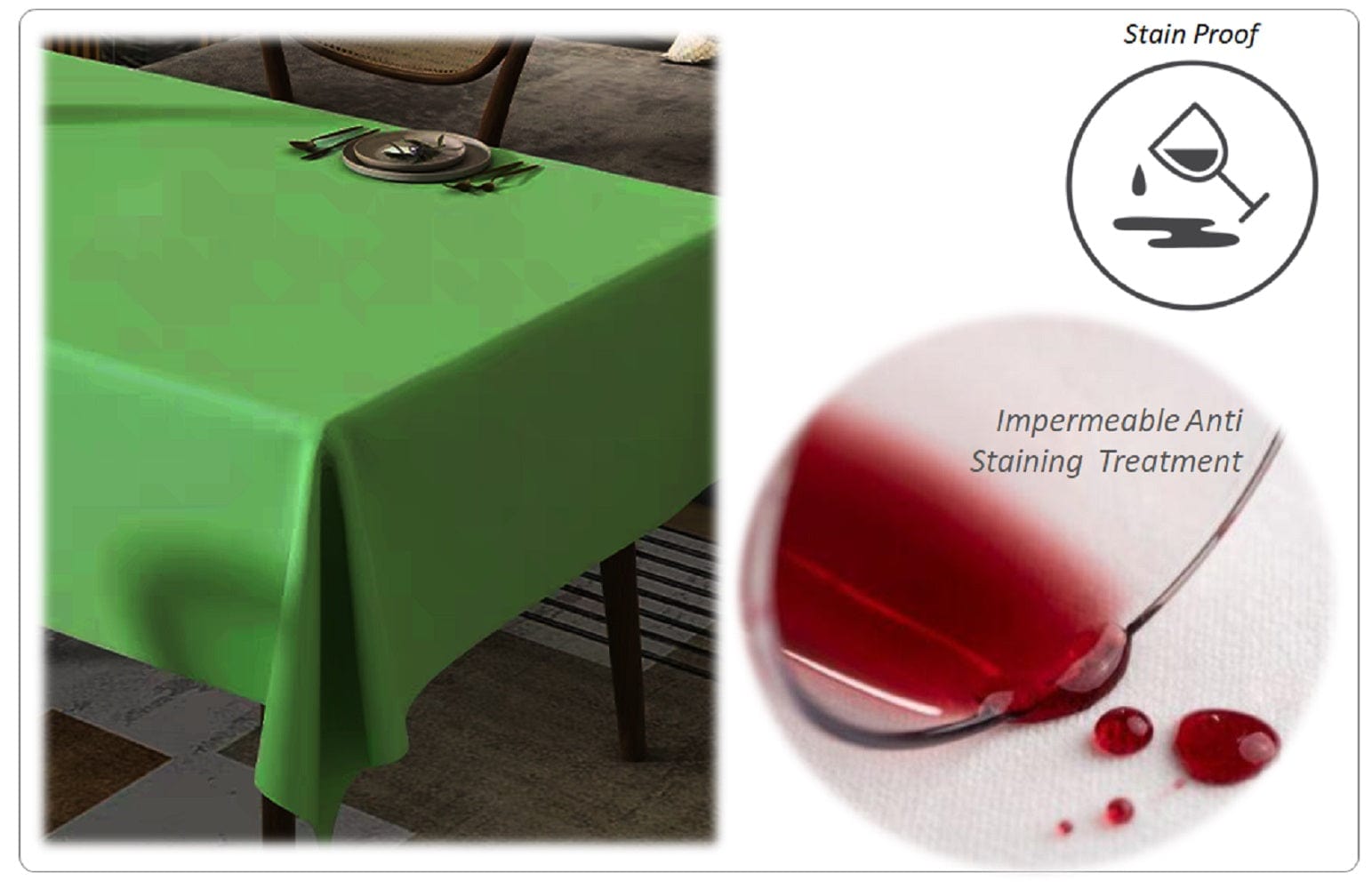 Waterproof Stain Resistant Rectangular Polyester Tablecloth Picnic Mat 145x200cm for Kitchen Dining Indoor Outdoor by OLIVIA ROCCO