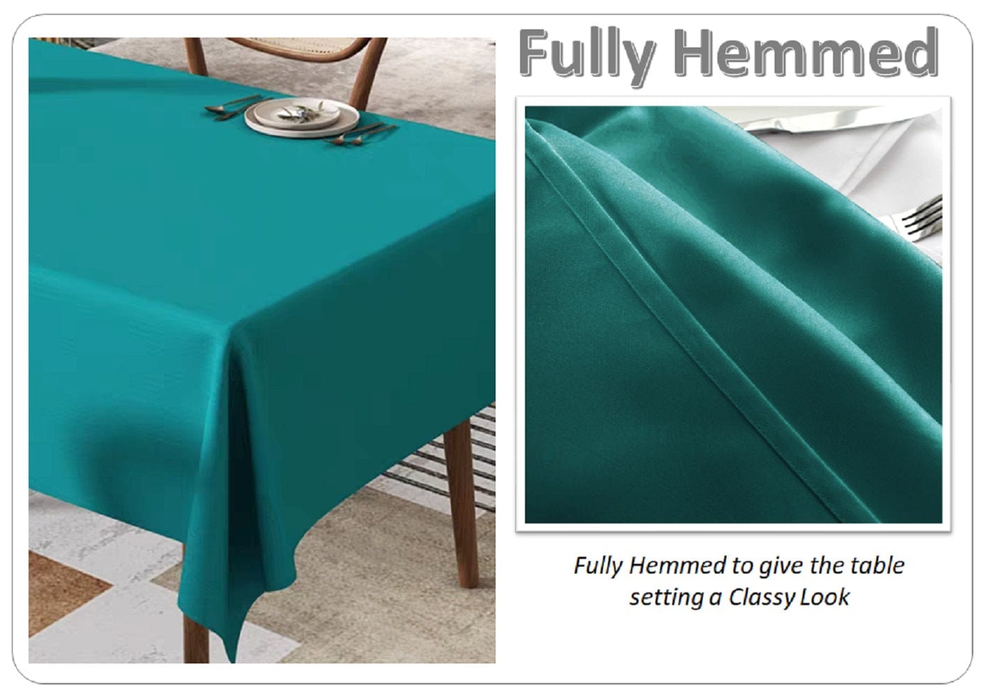 Waterproof Stain Resistant Rectangular Polyester Tablecloth Picnic Mat 145x200cm for Kitchen Dining Indoor Outdoor by OLIVIA ROCCO