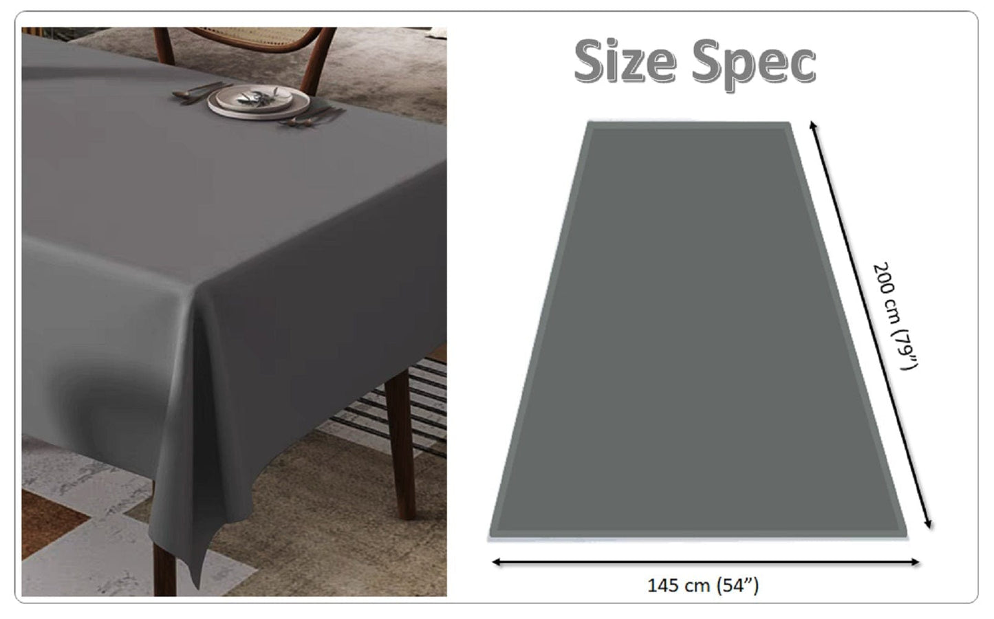 Waterproof Stain Resistant Rectangular Polyester Tablecloth Picnic Mat 145x200cm for Kitchen Dining Indoor Outdoor by OLIVIA ROCCO