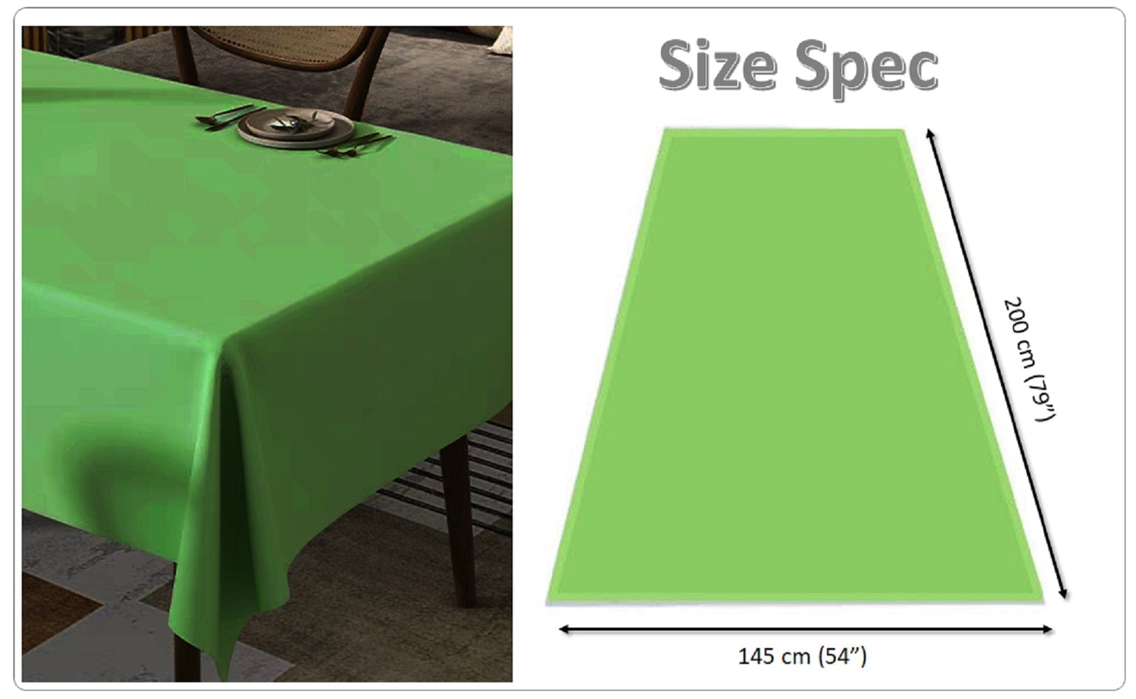 Waterproof Stain Resistant Rectangular Polyester Tablecloth Picnic Mat 145x200cm for Kitchen Dining Indoor Outdoor by OLIVIA ROCCO
