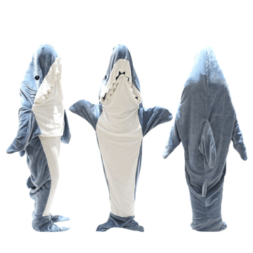 Wearable Shark Blanket Sleeping Bag for Adults Super Soft Flannel Onesie with Hood Perfect for Cosplay Lounging Camping and Sleepovers by OLIVIA ROCCO