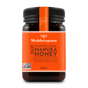Wedderspoon Raw Manuka Honey KFactor 16+ – 500g