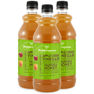 Wedderspoon Apple Cider Vinegar with Manuka Honey – Triple Pack