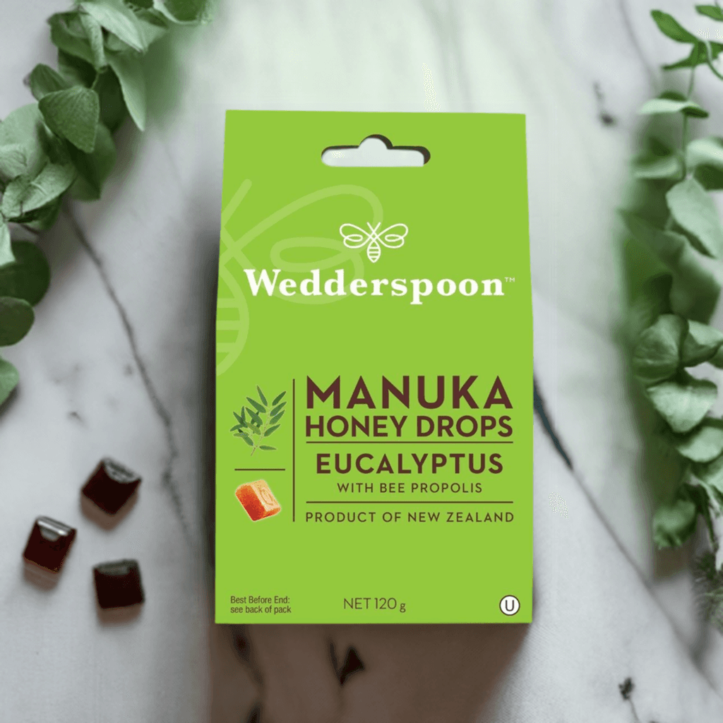Wedderspoon Manuka Honey Drops – Eucalyptus (20 Drops)