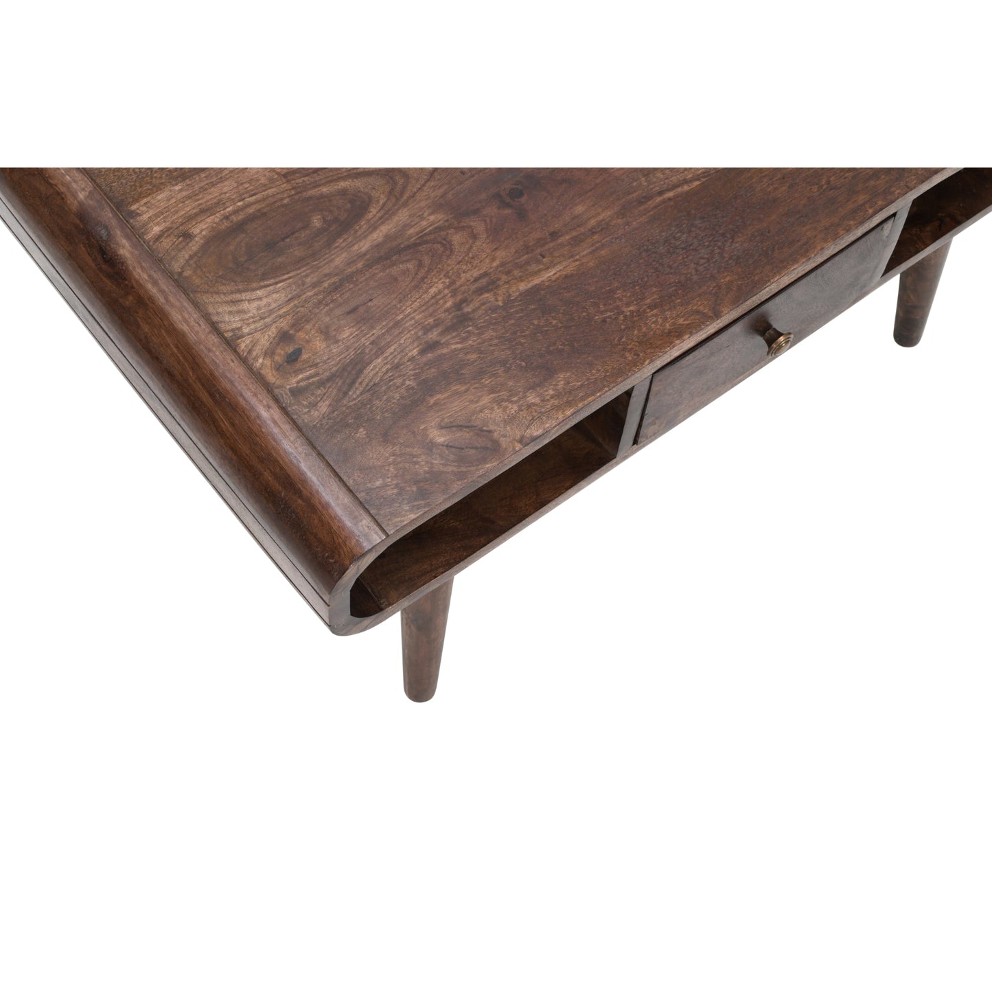 Franklin Dark Mango Wood Coffee Table with Drawer