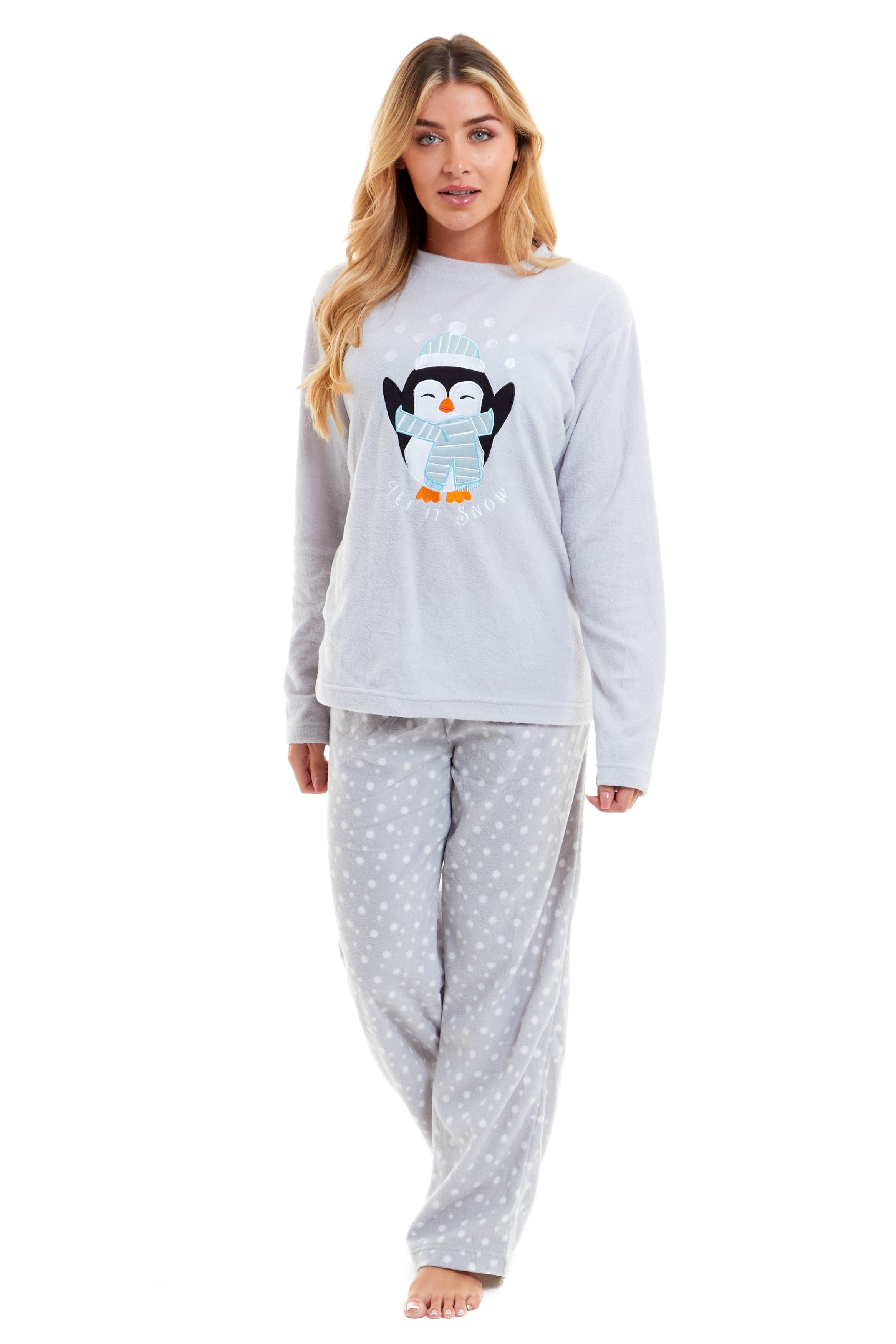 Women's Polar Fleece Penguin Pyjama Set Soft Warm Winter Lounge Wear Boutique Nightwear Ideal Christmas Gift Available in Multiple Sizes by Daisy Dreamer