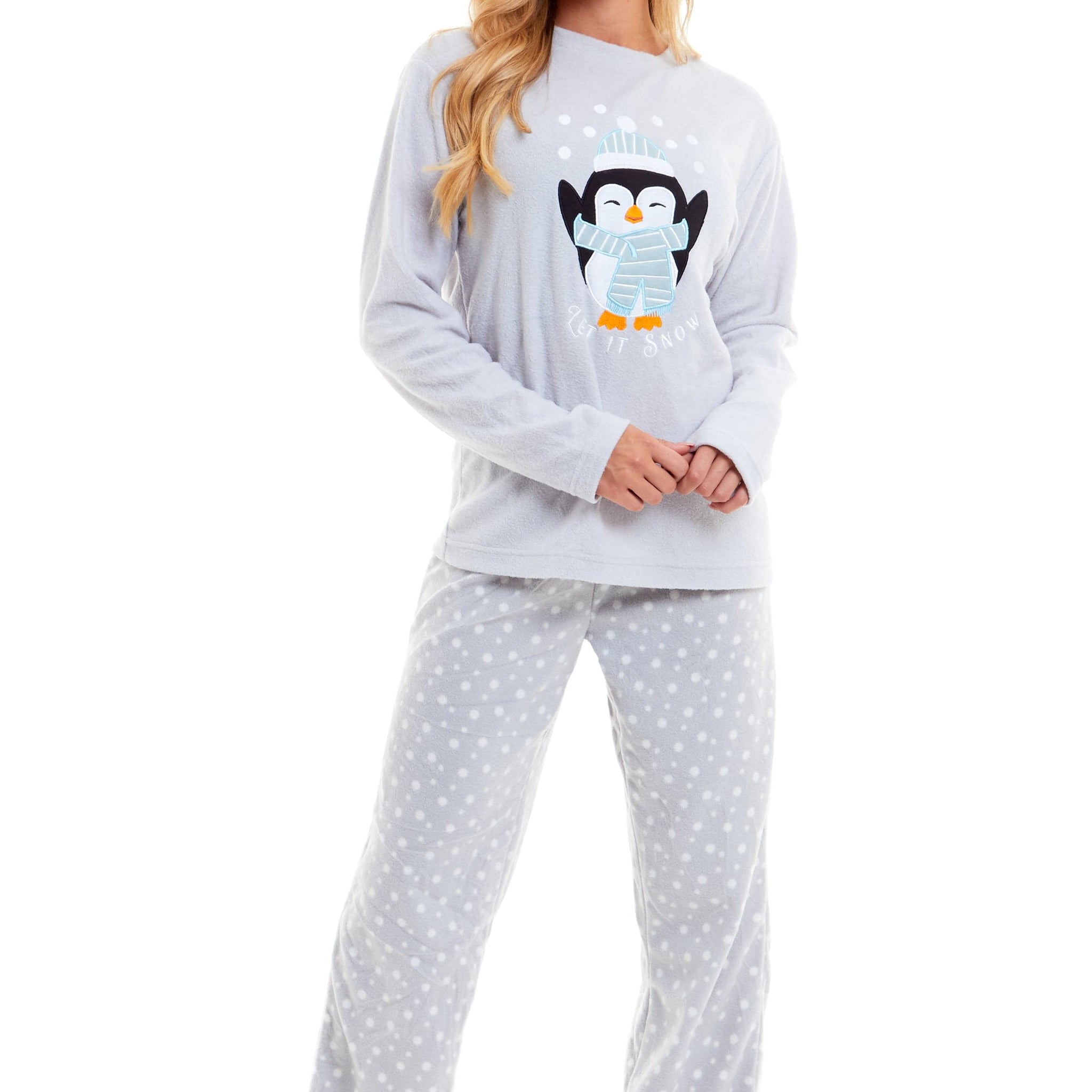 Women's Polar Fleece Penguin Pyjama Set Soft Warm Winter Lounge Wear Boutique Nightwear Ideal Christmas Gift Available in Multiple Sizes by Daisy Dreamer