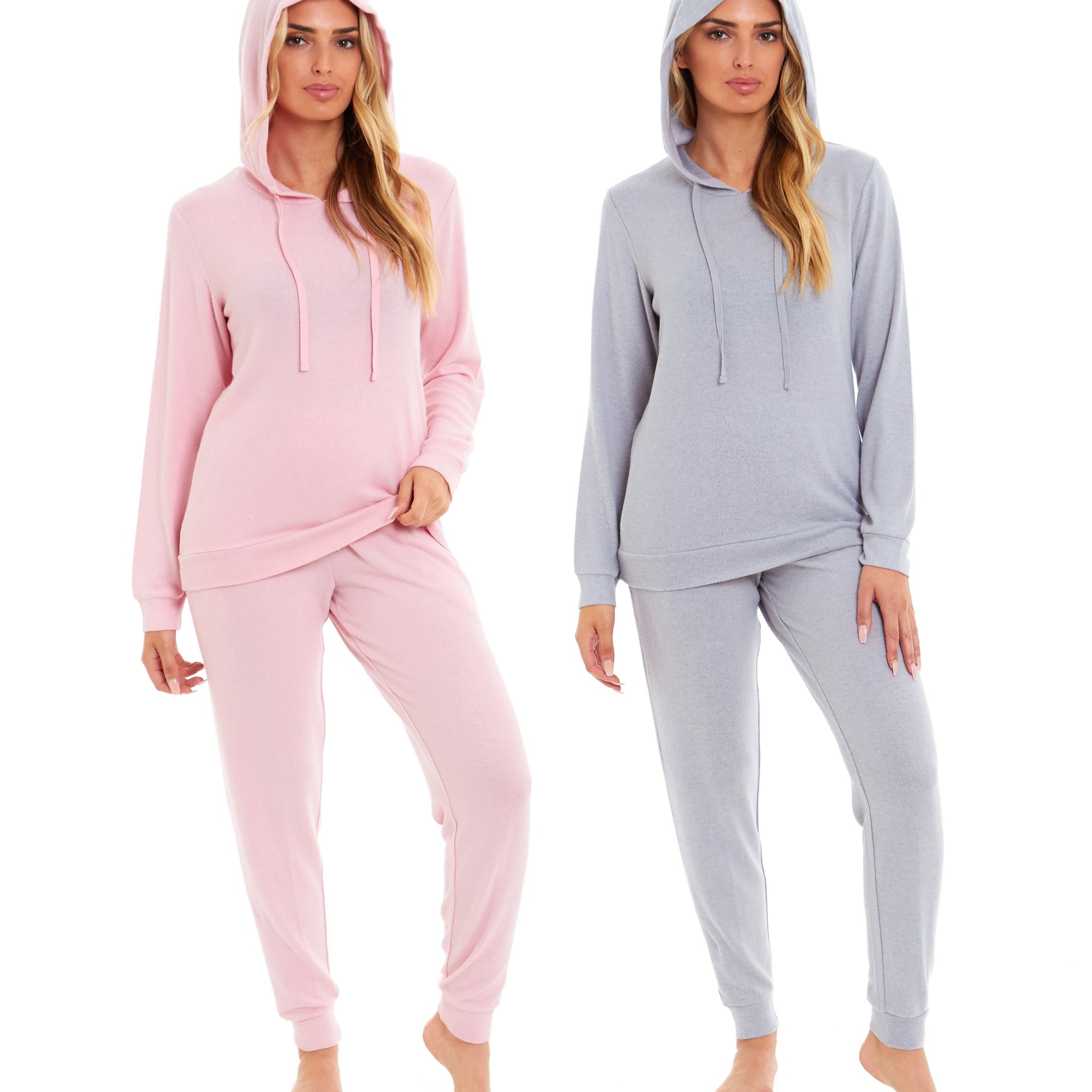 Women's Super Cosy Hooded Pyjama Set Soft Brushed Polyester Viscose Loungewear Warm and Elegant Nightwear Various Colours UK Sizes 8-22 by Daisy Dreamer