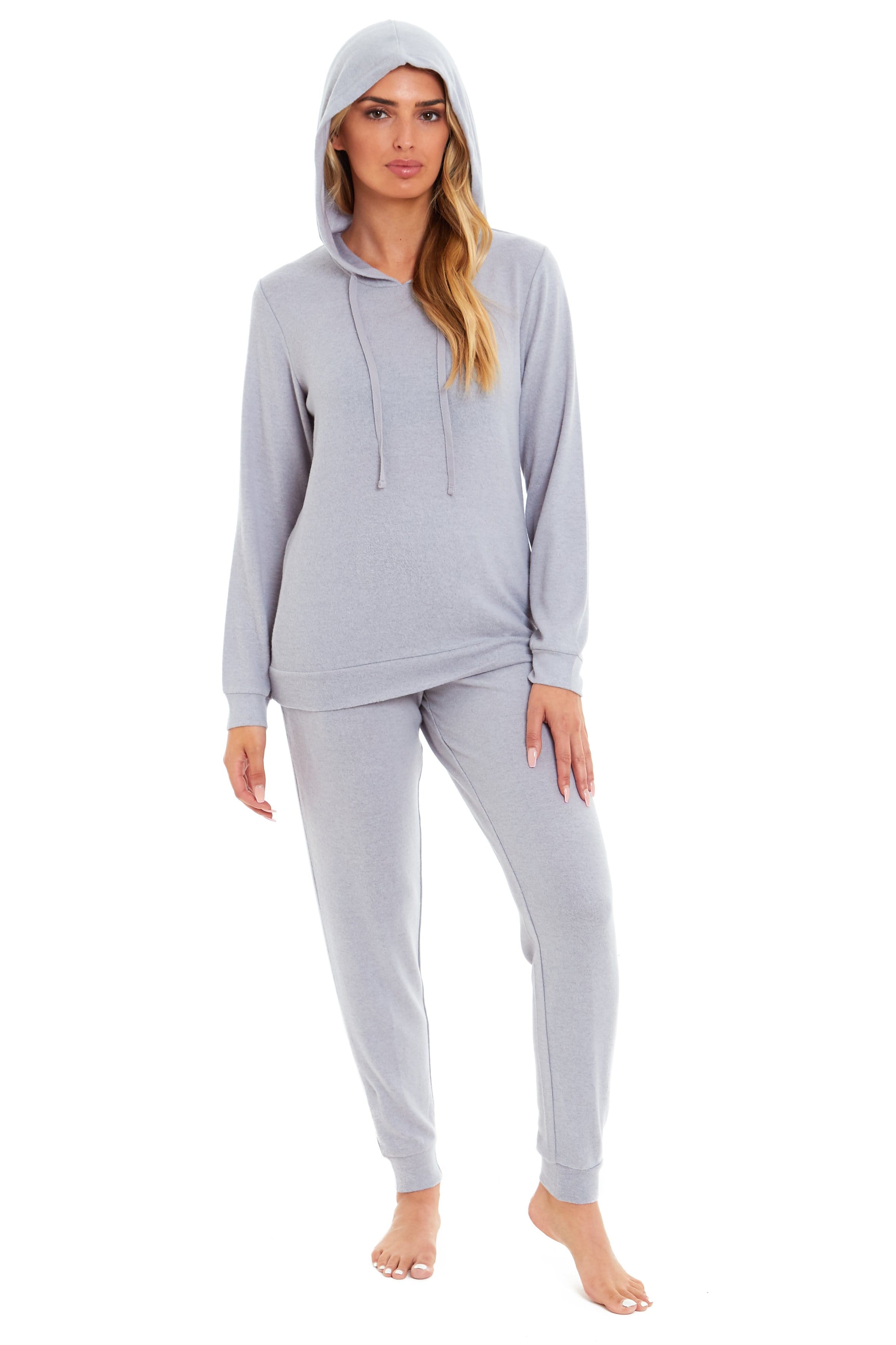 Women's Super Cosy Hooded Pyjama Set Soft Brushed Polyester Viscose Loungewear Warm and Elegant Nightwear Various Colours UK Sizes 8-22 by Daisy Dreamer
