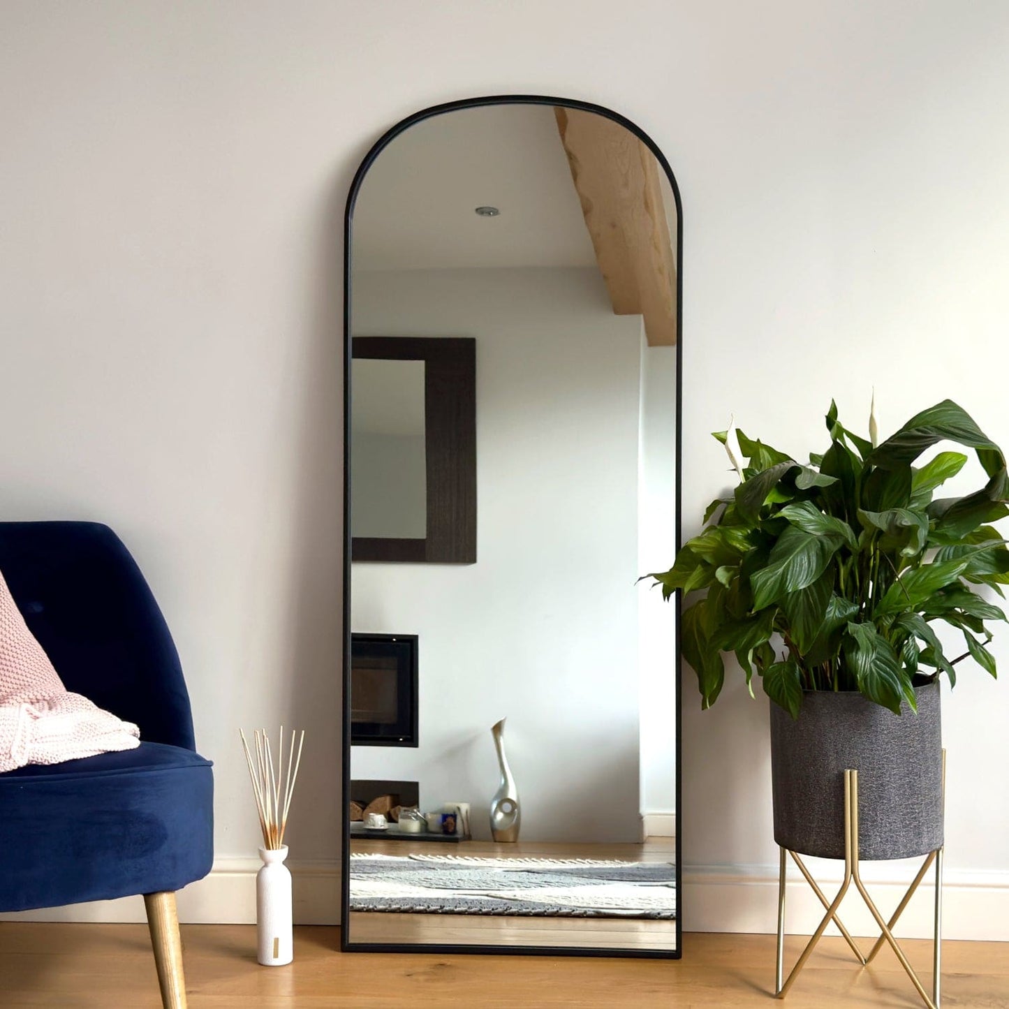 Yoko - Black Metal Gentle Arch Mirror - 150cm x 60cm