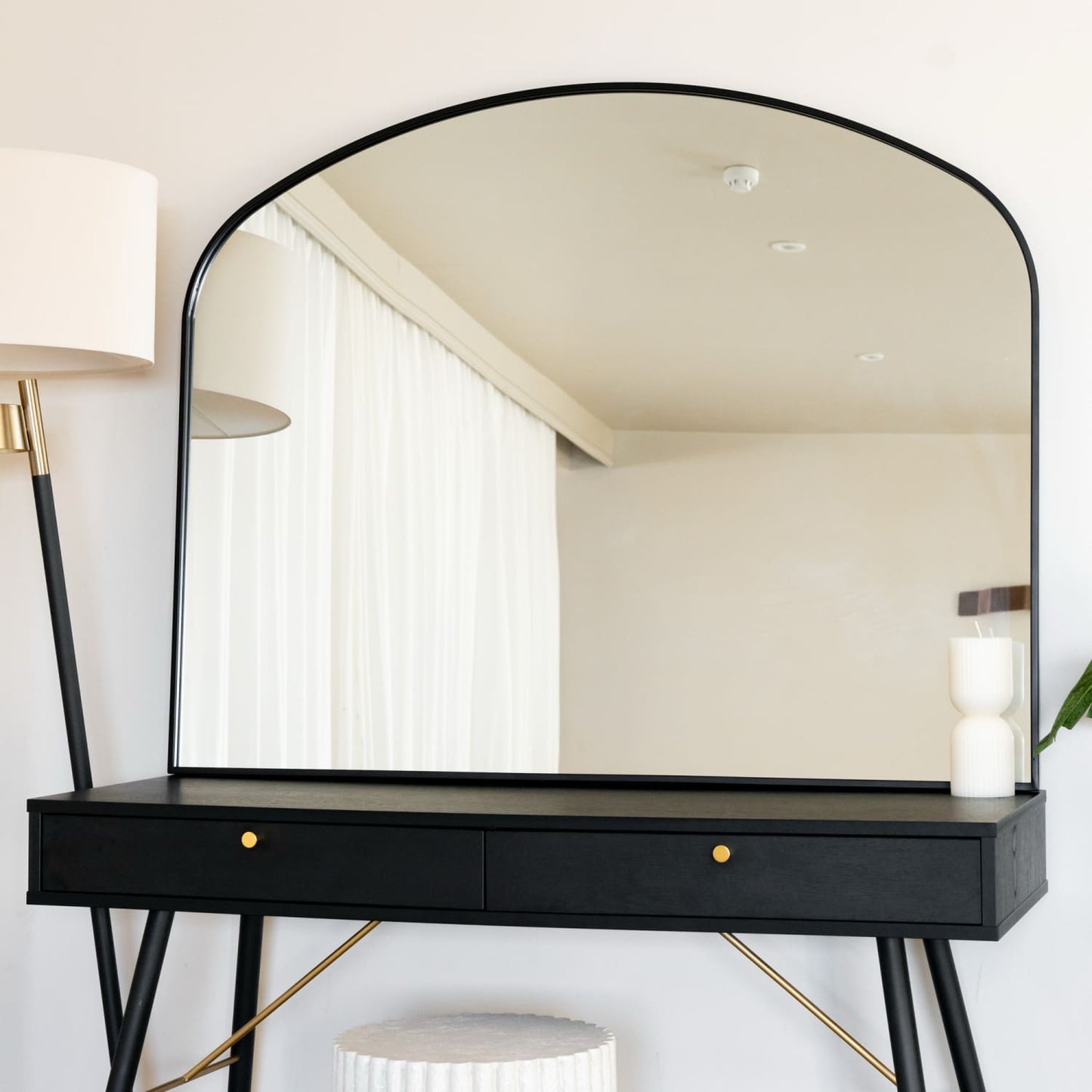 Yoko - Black Metal Gentle Arch Mirror - 95cm x 120cm