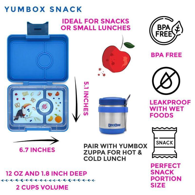 Yumbox Snack 3 Compartment Bento Lunch Box - Various Colours