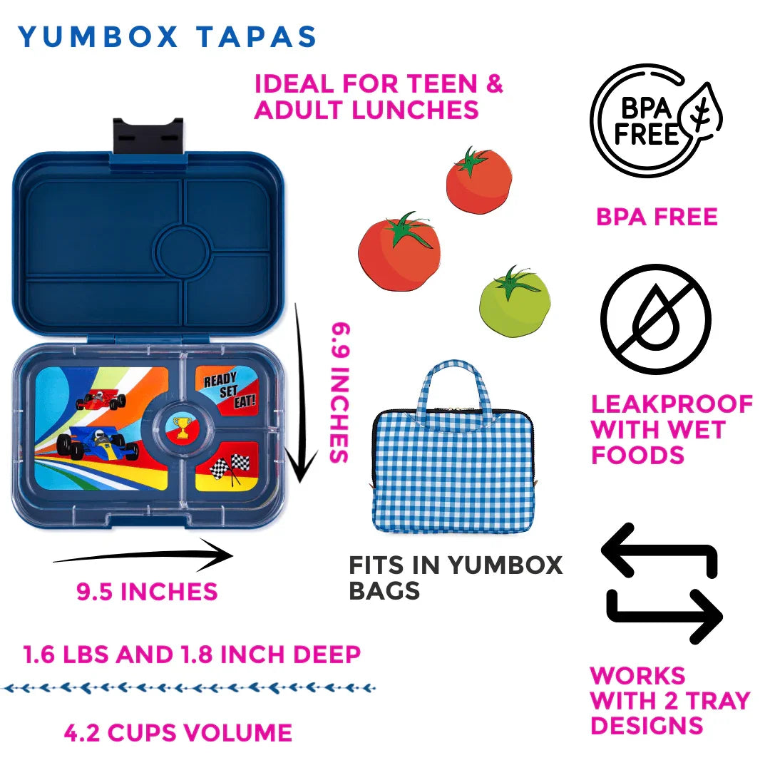 Yumbox Tapas Adult Leakproof Bento Lunch Box (4 Compartment)  - Various Colours