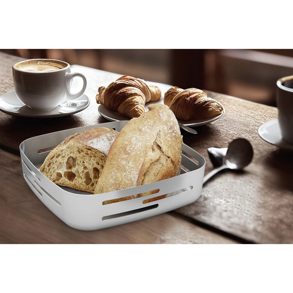 Zack Panore Premium Brushed Stainless Steel Bread Basket - German Excellence